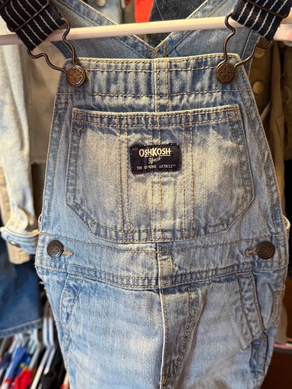 12m OshKosh B'gosh Light Wash Denim Shortalls